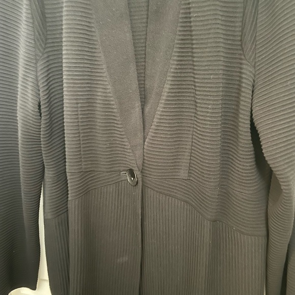 Misook Plus Size Black One Button Blazer Sweater - Picture 2 of 5